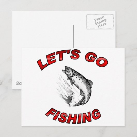 Laten we gaan vissen briefkaart (Voorkant / Achterkant)