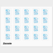 Laten we gaan vissen op sportwoordkunst vierkante sticker (Vel)