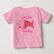 Laten we gaan vissen Roze Baby Eén stuk T-shirt