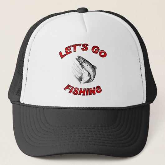 Laten we gaan vissen trucker pet (Voorkant)