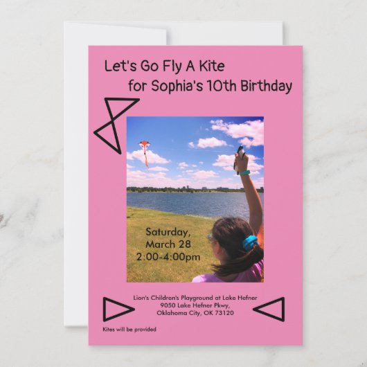 Laten we gaan vliegen een Kite verjaardagsfeestje Kaart (Voorkant)