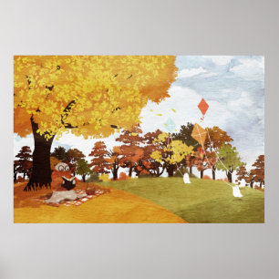 Laten we gaan vliegen met een vlieger poster