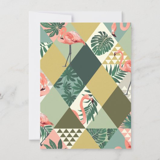 Laten we gaan vliegen | Modern Flamingo Birthday P Kaart (Achterkant)