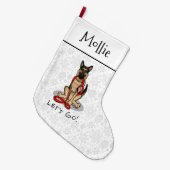 Laten we gaan! Wandelende Duitse Herdershond (zwar Grote Kerstsok (Voorkant (Hangend))