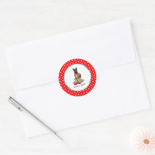 Laten we gaan! Wandelende Duitse Herdershond (zwar Ronde Sticker
