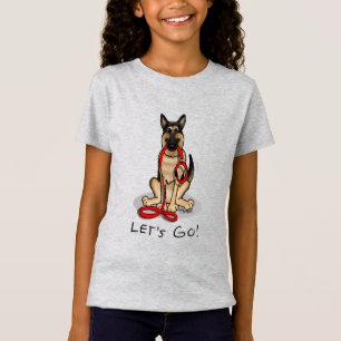 Laten we gaan! Wandelende Duitse Herdershond (zwar T-shirt