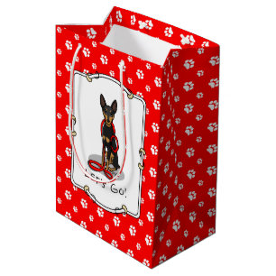 Laten we gaan! Wandelende Dwergpinscher (zwart tan Medium Cadeauzakje