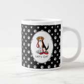 Laten we gaan! (wandkleur) Beagle Dog (driekleur 3 Grote Koffiekop (Rechts)