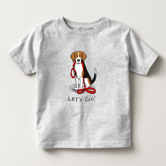 Laten we gaan! (wandkleur) Beagle Dog (driekleur 3 Kinder Shirts (Voorkant)