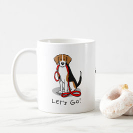 Laten we gaan! (wandkleur) Beagle Dog (driekleur 3 Koffiemok