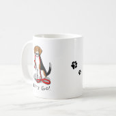 Laten we gaan! (wandkleur) Beagle Dog (driekleur 3 Koffiemok (Voorkant links)