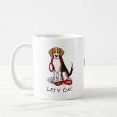 Laten we gaan! (wandkleur) Beagle Dog (driekleur 3 Koffiemok (Links)