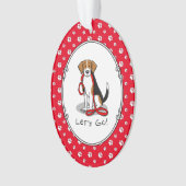 Laten we gaan! (wandkleur) Beagle Dog (driekleur 3 Ornament (voorkant)