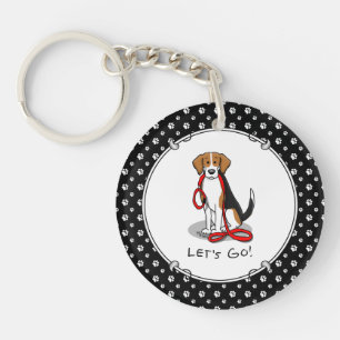 Laten we gaan! (wandkleur) Beagle Dog (driekleur 3 Sleutelhanger