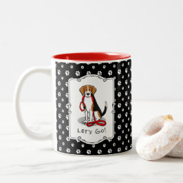 Laten we gaan! (wandkleur) Beagle Dog (driekleur 3 Tweekleurige Koffiemok