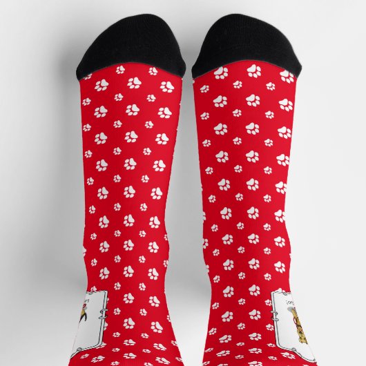 Laten we gaan! Welsh Terrier Dog met red leash Fun Sokken (Top)