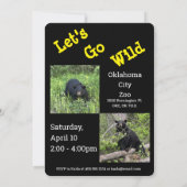 Laten we gaan wild dier dierentuin eerste verjaard kaart (Achterkant)