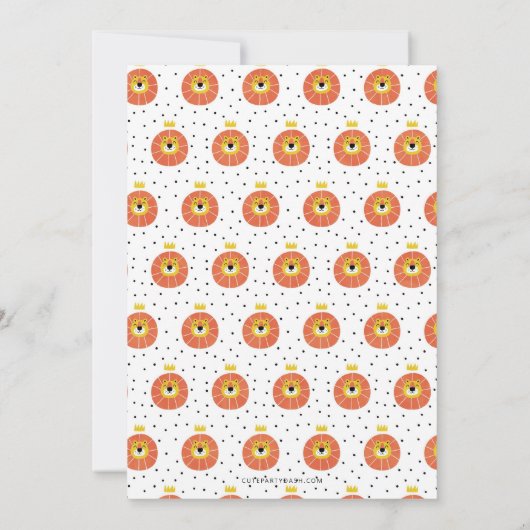 Laten we gaan Wild Oerwoud Verjaardag Lion Safari Kaart (Achterkant)