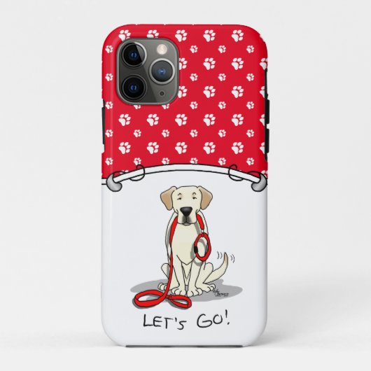 Laten we gaan! Yellow Lab Labrador Retriever Dog C Case-Mate iPhone Case (Achterkant)