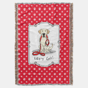 Laten we gaan! Yellow Lab Labrador Retriever Dog C Deken