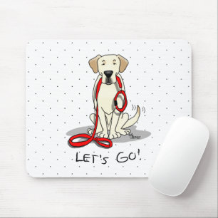Laten we gaan! Yellow Lab Labrador Retriever Dog C Muismat