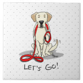 Laten we gaan! Yellow Lab Labrador Retriever Dog C Tegeltje (Voorkant)