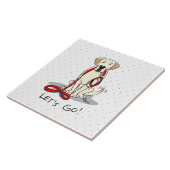 Laten we gaan! Yellow Lab Labrador Retriever Dog C Tegeltje (Zijkant)