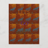 Laten we gaan Zebra Safari Art Print / Graphic Briefkaart (Voorkant)
