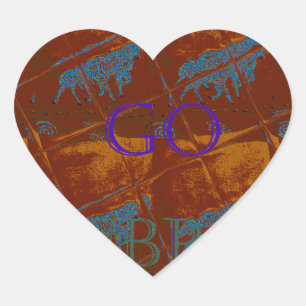 Laten we gaan Zebra Safari Art Print / Graphic Hart Sticker