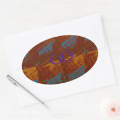 Laten we gaan Zebra Safari Art Print / Graphic Ovale Sticker (Envelop)