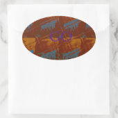 Laten we gaan Zebra Safari Art Print / Graphic Ovale Sticker (Tas)