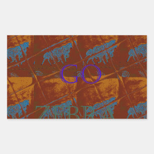 Laten we gaan Zebra Safari Art Print / Graphic Rechthoekige Sticker