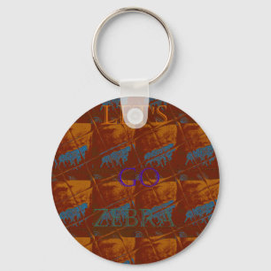 Laten we gaan Zebra Safari Art Print / Graphic Sleutelhanger