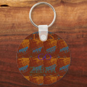 Laten we gaan Zebra Safari Art Print / Graphic Sleutelhanger (Voorkant)