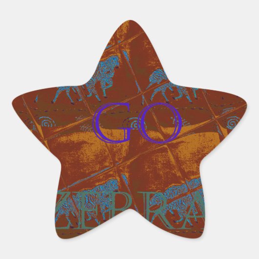 Laten we gaan Zebra Safari Art Print / Graphic Ster Sticker (Voorkant)