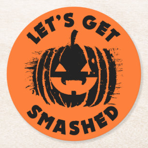 Laten we gaan zeuren Funny Drink Quote Halloween Ronde Kartonnen Onderzetter