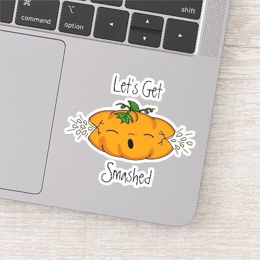 Laten we gaan zeuren | Funny Pumpkin Halloween Hum Sticker (Detail)