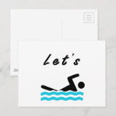 Laten we gaan zwemmen briefkaart (Voorkant / Achterkant)