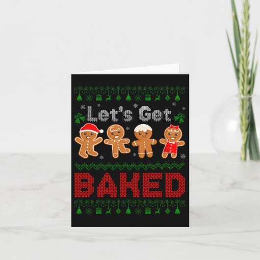 Laten we gebakken Cookie Bakteam Kerstdag Gingerbr Kaart (Voorkant)