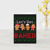 Laten we gebakken Cookie Bakteam Kerstdag Gingerbr Kaart (Gele Bloem)