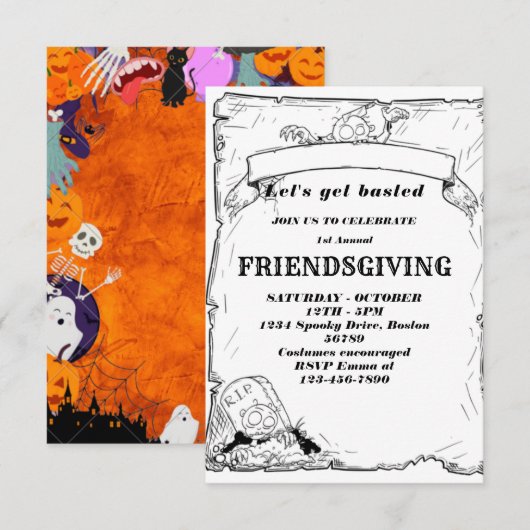 Laten we gebastd worden | Vrijwillige uitnodiging (Voorkant / Achterkant)