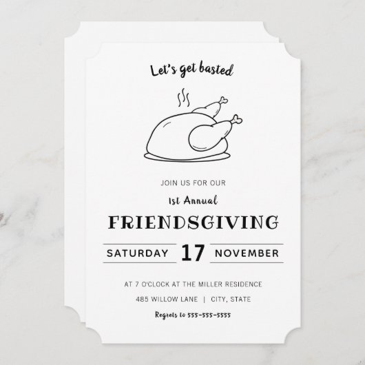 Laten we gebraden worden | Uitnodiging voor Vriend (Voorkant / Achterkant)