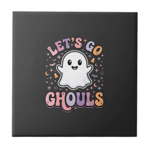 Laten we Geesten Gaan Schattig Halloween Spook Gra Tegeltje