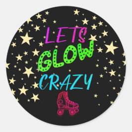 Laten we gek gloeien, neon en zwarte Sticker
