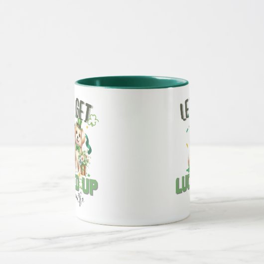 Laten we geluk hebben, kijker terrier hond mok (Midden)