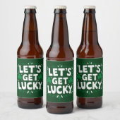 Laten we geluk hebben Klaver Grappige St. Patrick' Bier Etiket (Flessen)