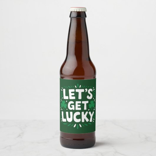 Laten we geluk hebben Klaver Grappige St. Patrick' Bier Etiket (Voorkant)