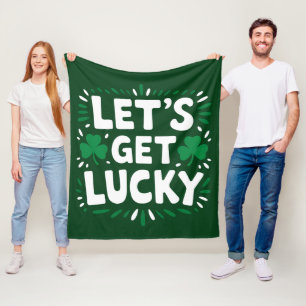 Laten we geluk hebben Klavertje vier Funny St. Pat Fleece Deken