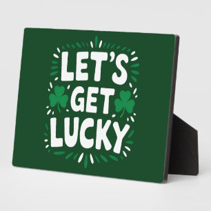 Laten we geluk hebben Klavertje vier Funny St. Pat Fotoplaat