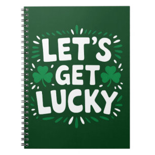 Laten we geluk hebben Klavertje vier Funny St. Pat Notitieboek